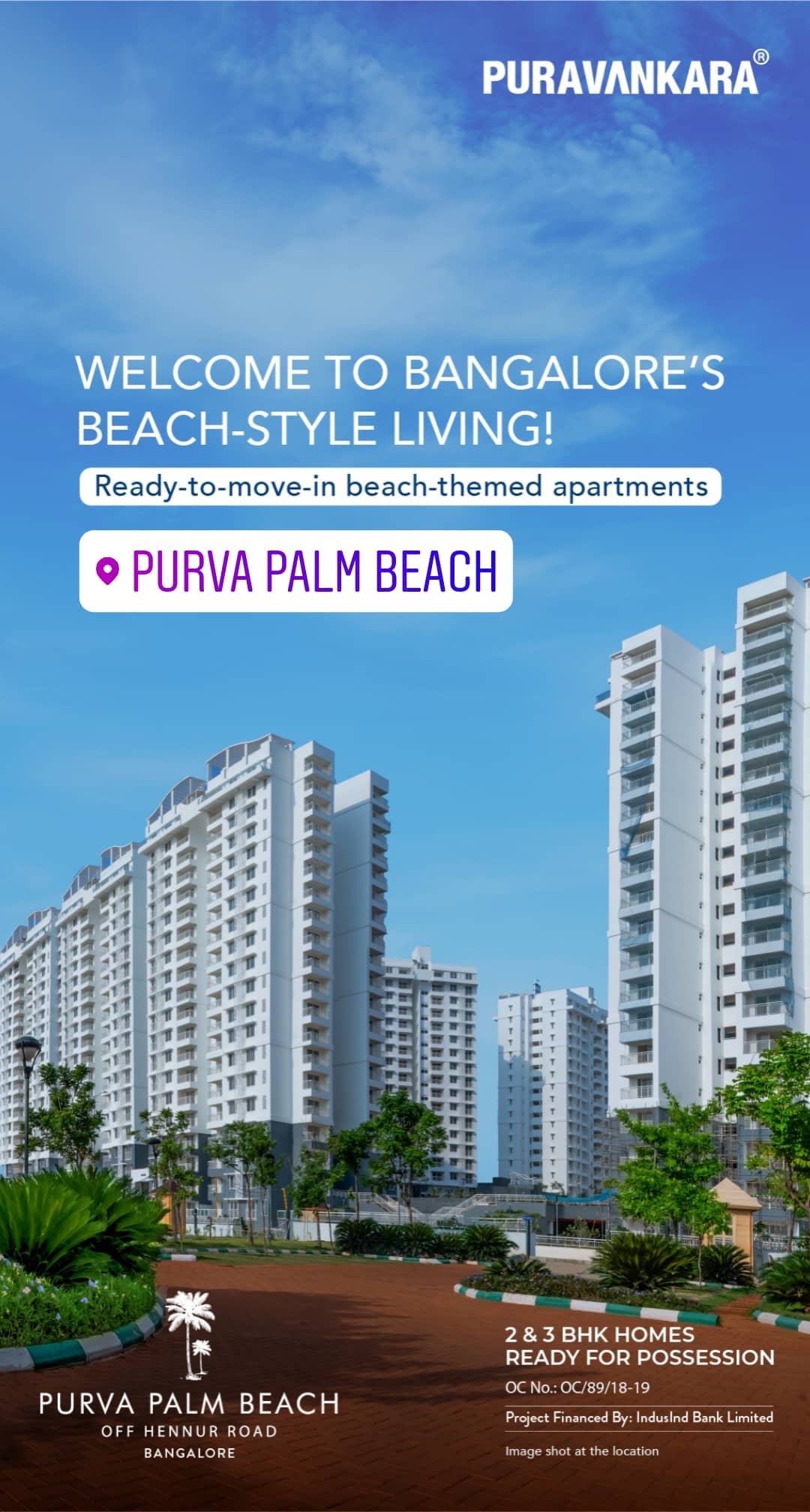Ready to move in beach themed apartments at Purva Palm Beach, Bangalore